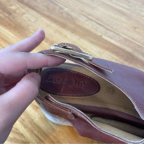 Bussola Maggie Brown Leather Strappy Wedge Heel Sandals Size 41 - Picture 3 of 7